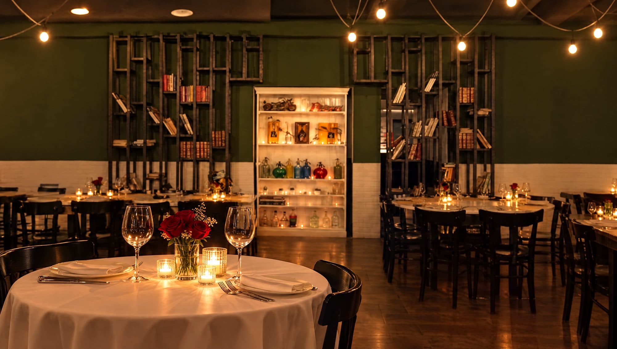 The Padellone dining room set up for the party (illustrative image)